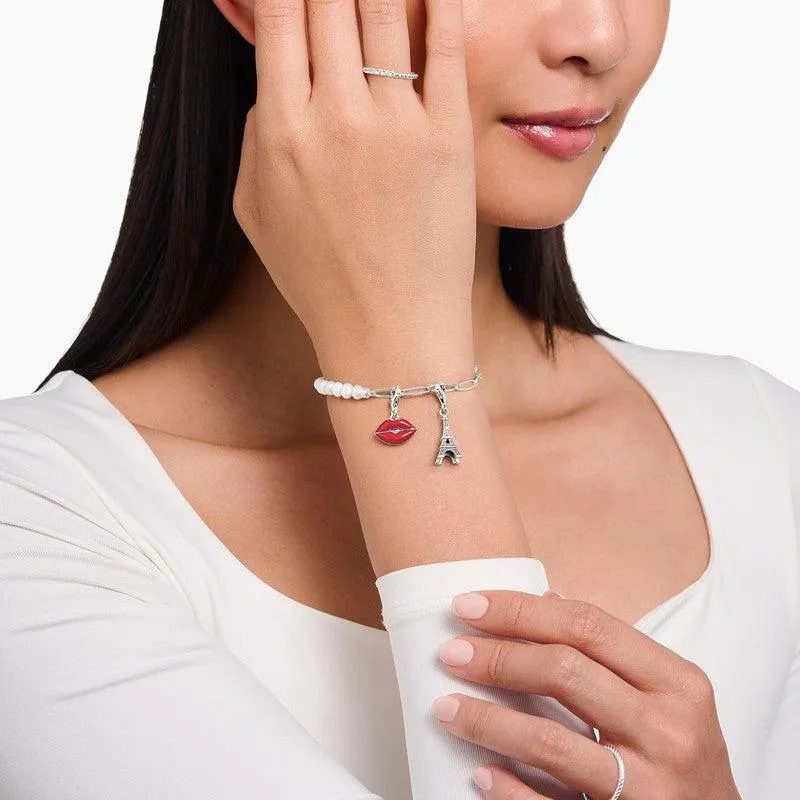 Thomas Sabo Charm Pendant - Eiffel Tower and White Zirconia