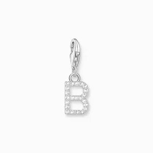 Thomas Sabo Charm Pendant Letter B with White Stones