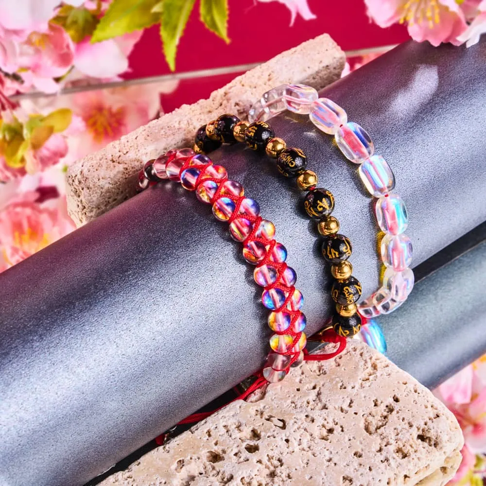 Tibetan Amulet | Mini Obsidian Mantra Bracelet