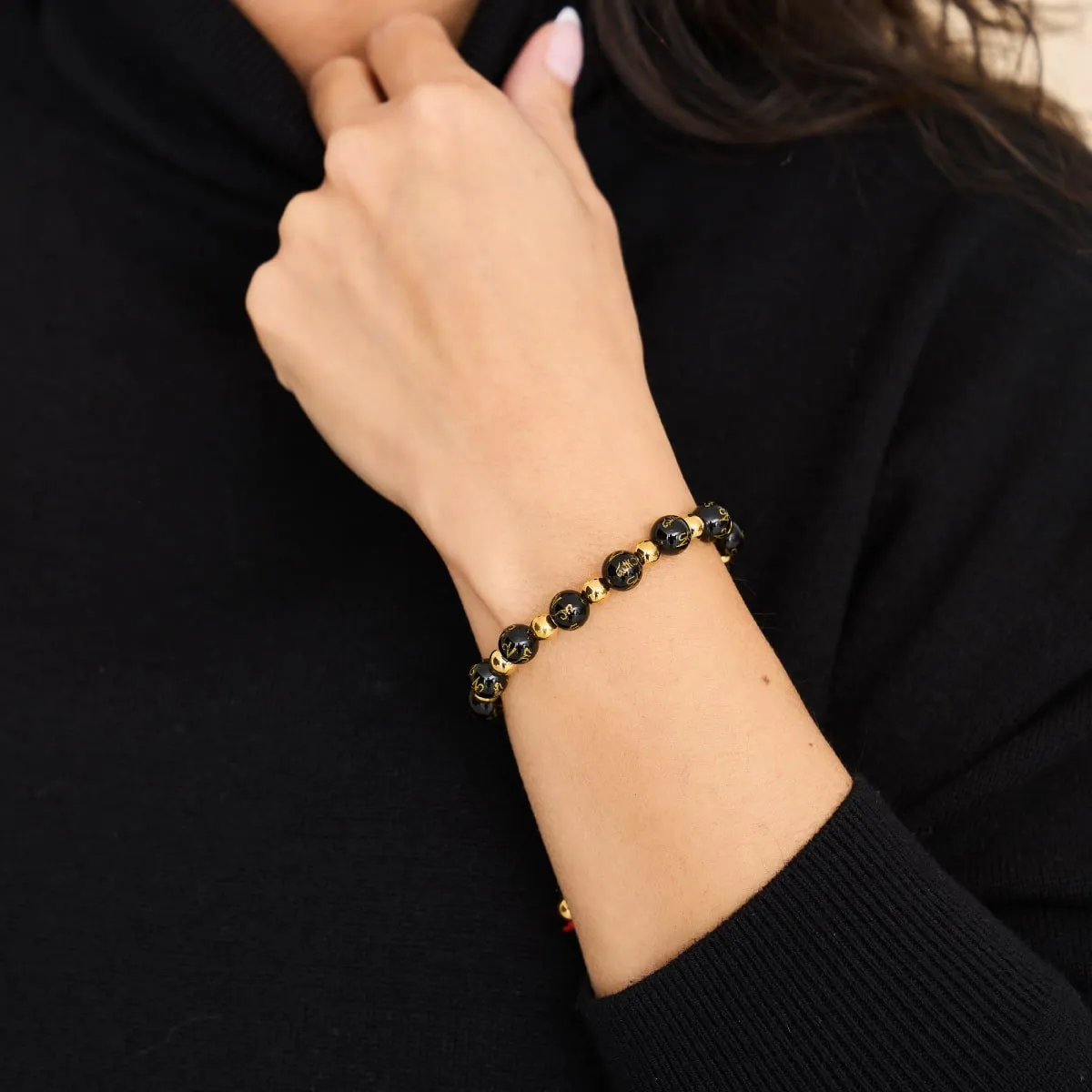 Tibetan Amulet | Mini Obsidian Mantra Bracelet