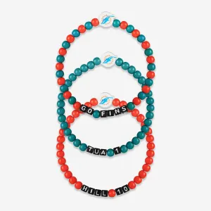 Tua Tagovailoa & Tyreek Hill Miami Dolphins 3 Pack Player Beaded Friendship Bracelet