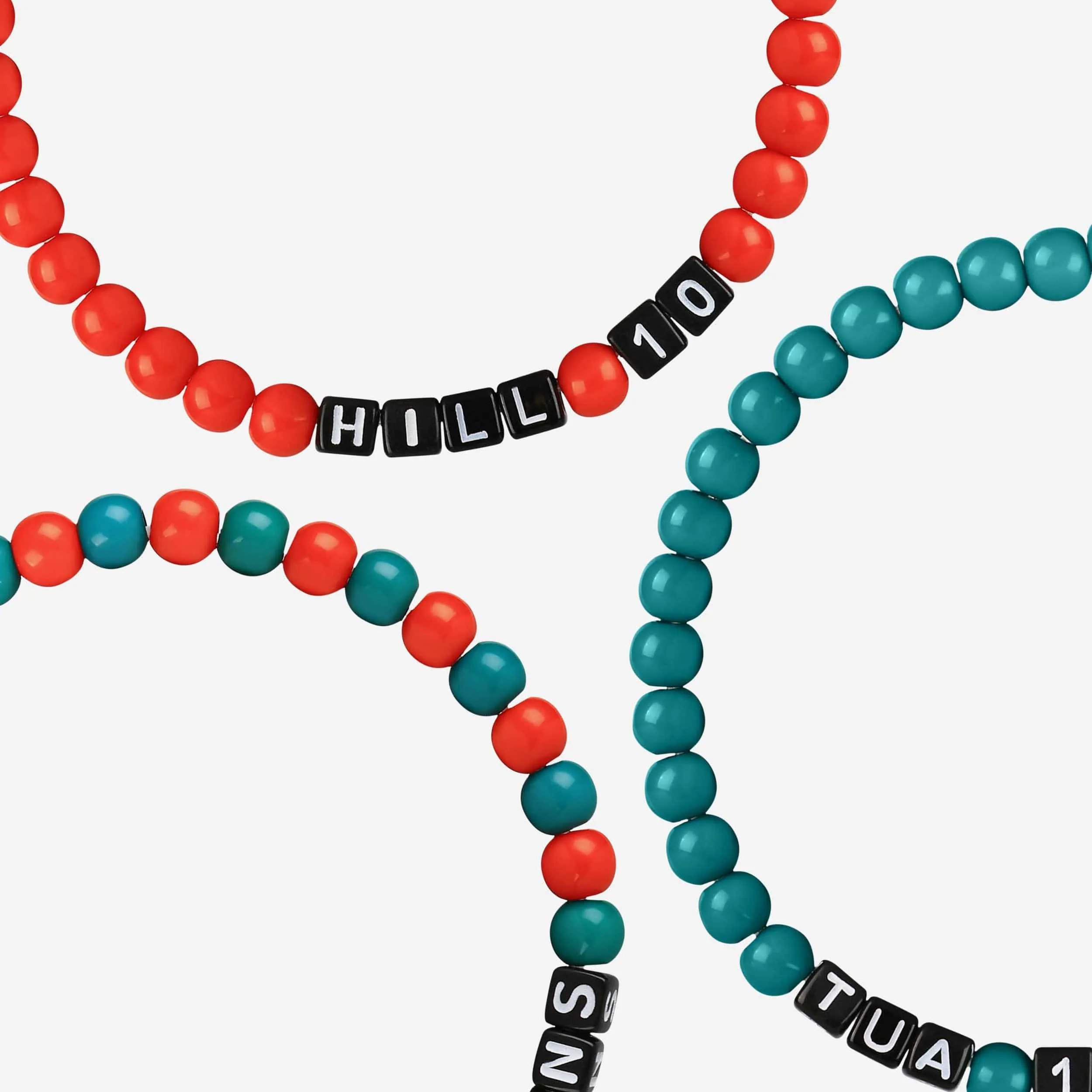 Tua Tagovailoa & Tyreek Hill Miami Dolphins 3 Pack Player Beaded Friendship Bracelet
