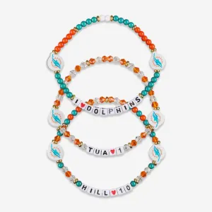 Tua Tagovailoa & Tyreek Hill Miami Dolphins 3 Pack Player Friendship Bracelet