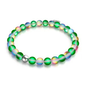 Unicorn Green | Silver | Mermaid Glass Bead Bracelet