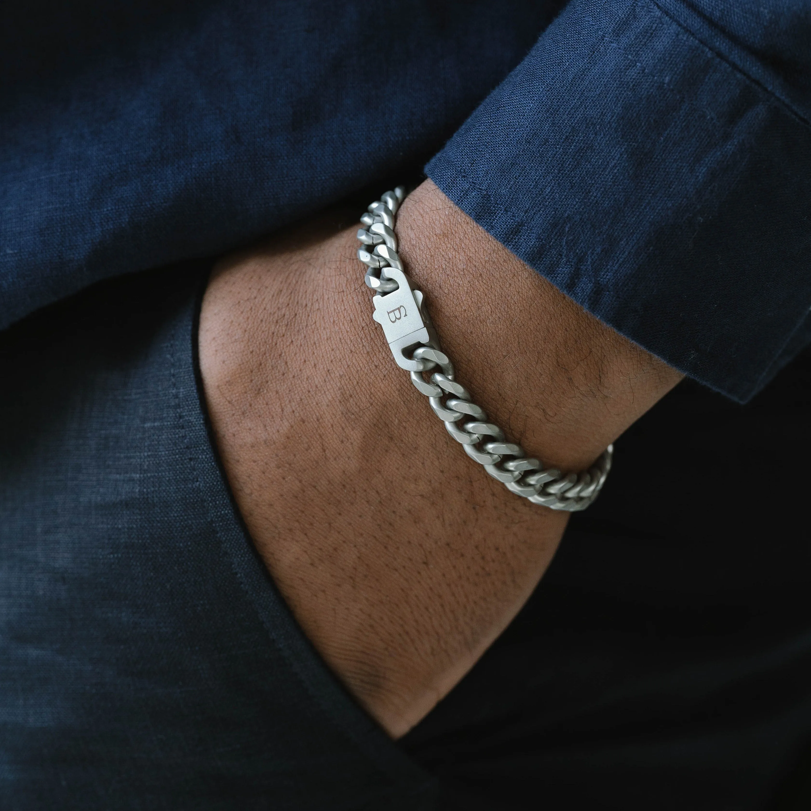 Valence Vic 8mm Chain Bracelet Silver SSTBVV/002M