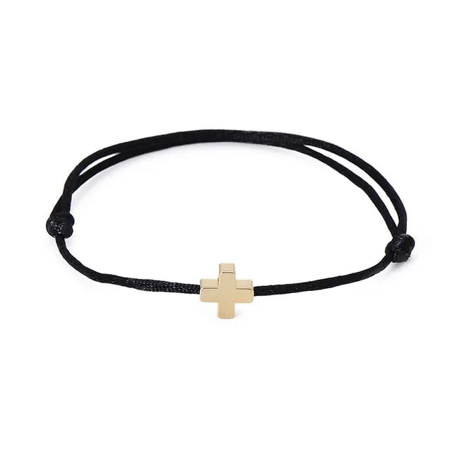 VEKNO Simple Cross Red String Bracelet Adjustable Braiding Lucky Macrame Rope Bracelets For Women Men Children Handmade Jewelry