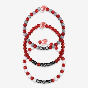 Washington State Cougars 3 Pack Beaded Friendship Bracelet