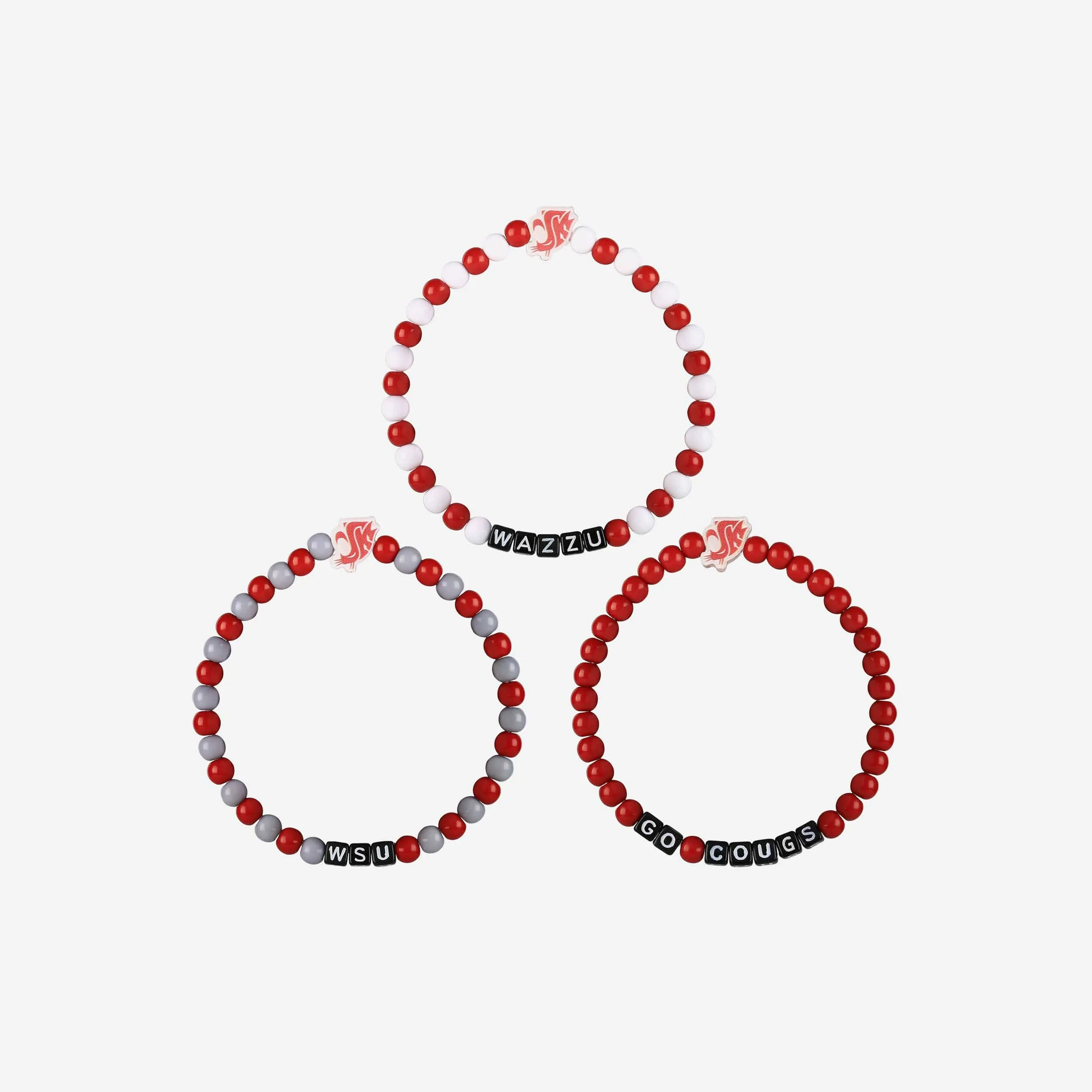 Washington State Cougars 3 Pack Beaded Friendship Bracelet