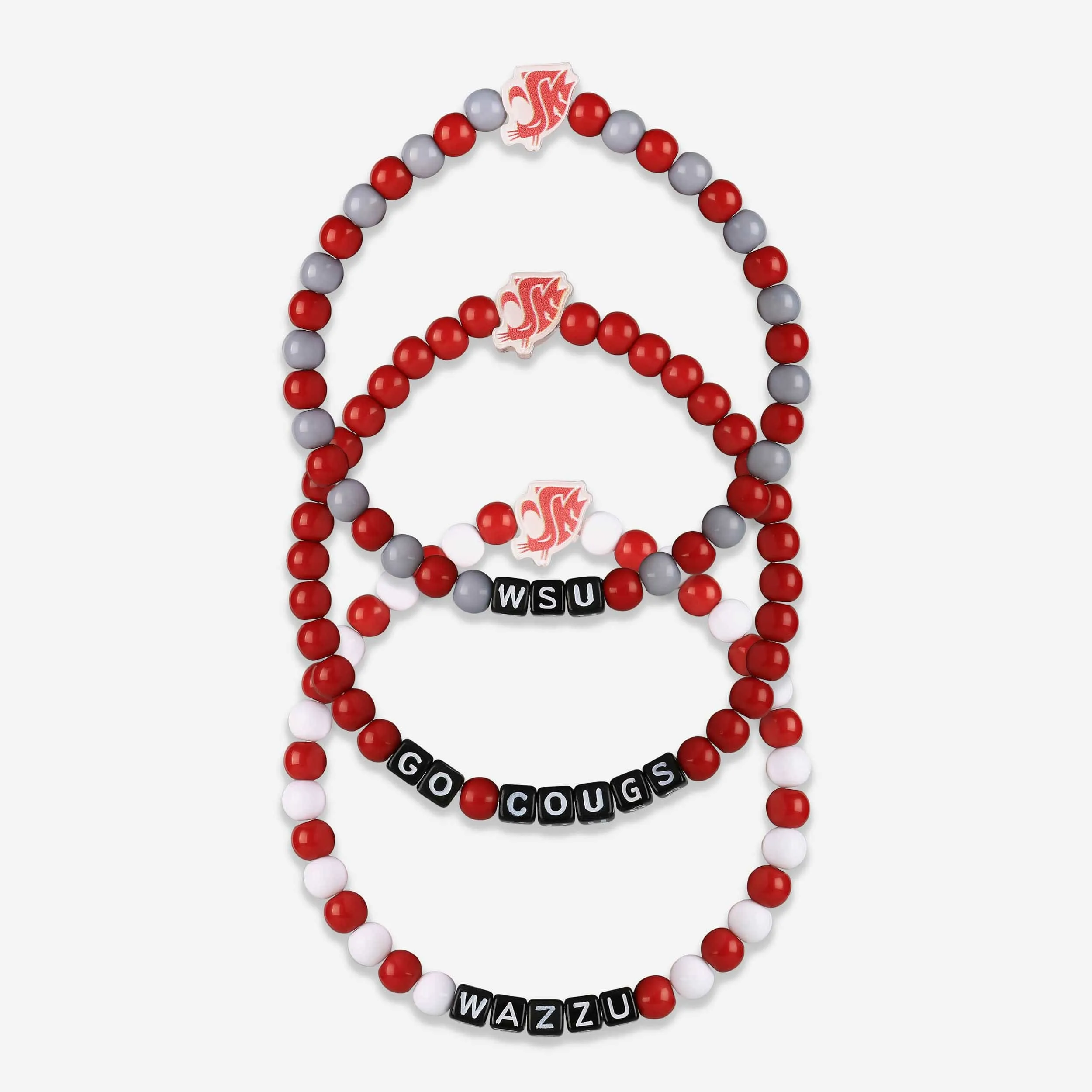 Washington State Cougars 3 Pack Beaded Friendship Bracelet