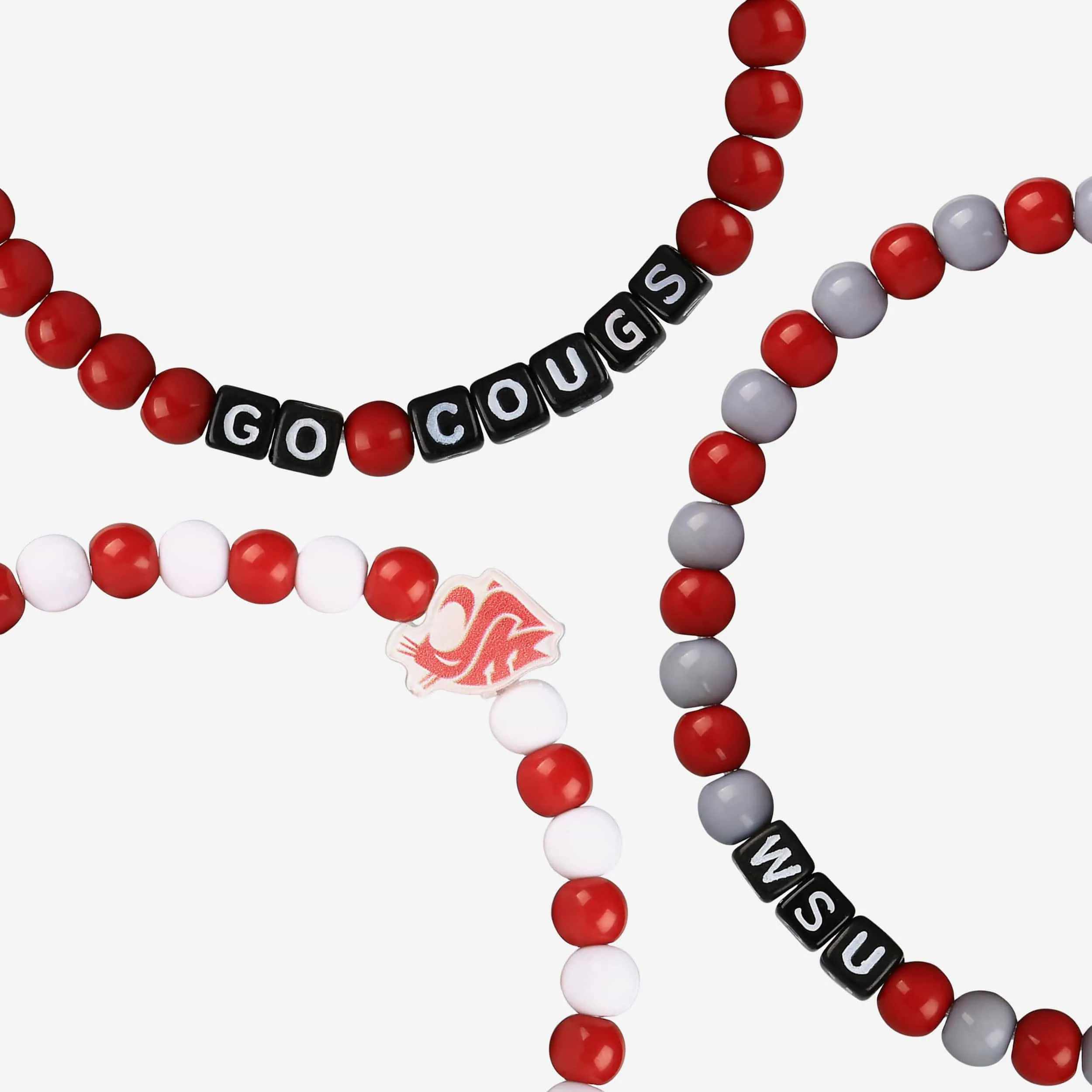 Washington State Cougars 3 Pack Beaded Friendship Bracelet