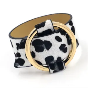 White Polyurethane & 18K Gold-Plated Leopard-Print Bracelet