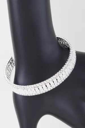 Wide Cubic Zirconia Cuff Bracelet