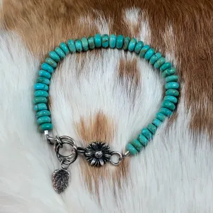 Wildflower Kingman rondelle bracelet