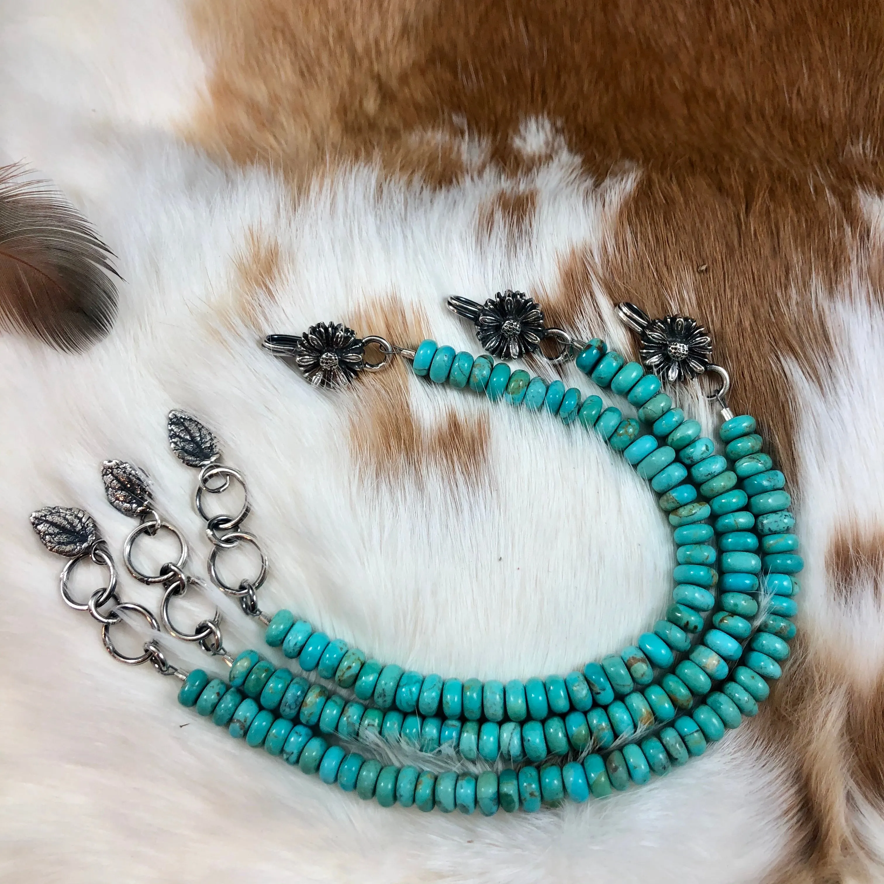 Wildflower Kingman rondelle bracelet