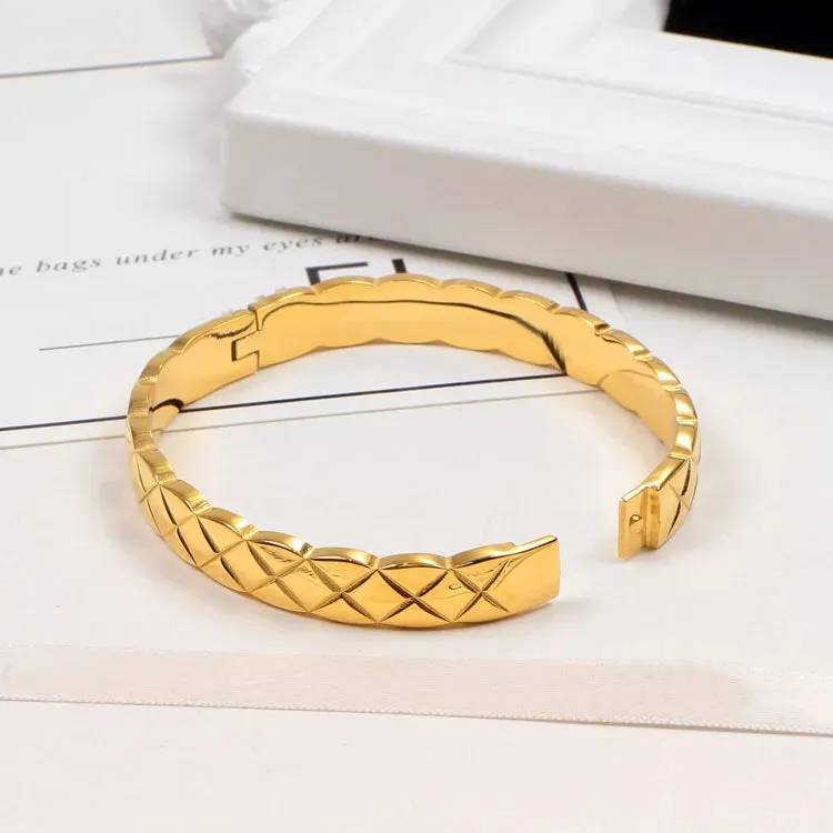 X Marks The Spot 18K Gold Plated and Stainless Steel Bracelet